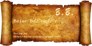 Beier Böngér névjegykártya